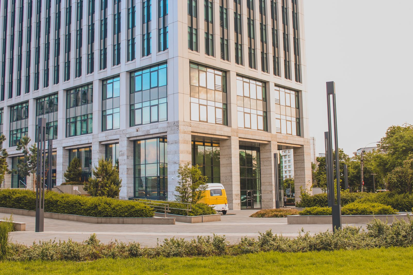 Commercial property with maintained exterior grounds