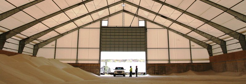 Bulk road salt storage